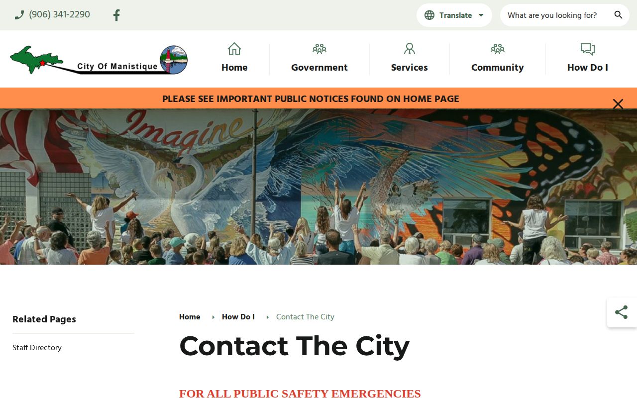 Schoolcraft County Manistique Public Safety arrest record contact listing